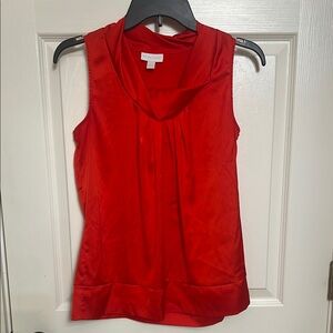 New York & Company Red Sleeveless Blouse